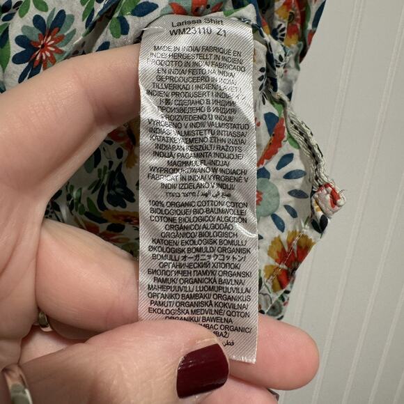 Seasalt Cornwall Larissa Shirt Floral Long Sleeve Organic Cotton Size 10 - Picture 5 of 6